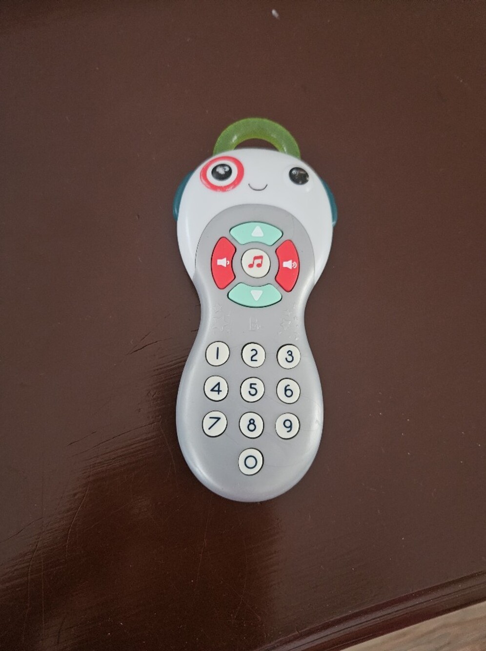 Baby Toy Phone Remote in Gray, White and Green - Interactive Music Buttons